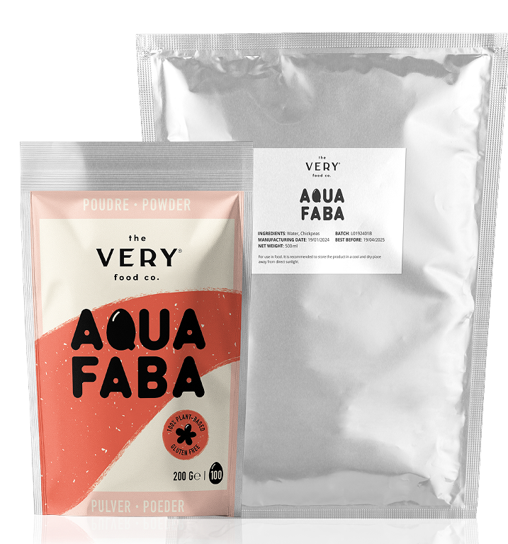 Aquafaba powder supplier : packs for individual use and bulk professional kitchens